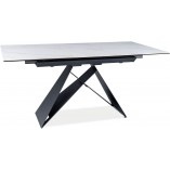 Stół rozkładany nowoczesny Westin SG 120x80cm biały marmur / czarny mat Signal