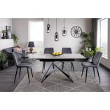 Stół rozkładany nowoczesny Westin SG 120x80cm biały marmur / czarny mat Signal