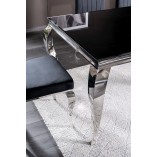 Stół szklany glamour Prince 150x90cm czarny / chrom Signal