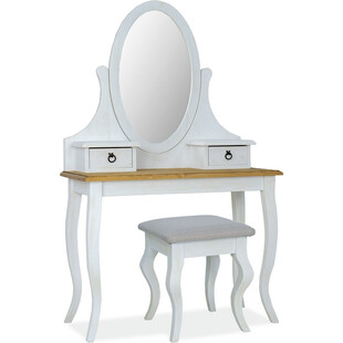 Toaletka z lustrem i szufladami Poprad 160x45cm brąz miodowy / sosna patyna Signal