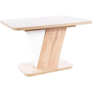 Stół rozkładany na jednej nodze Crocus 120-160x80cm dąb wotan / biały Signal