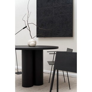 Stół okrągły drewniany object035 120cm czarny dąb NG Design