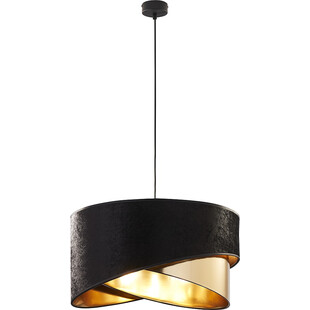 Lampa wisząca z abażurem Tercino 50cm czarno-złota TK Lighting