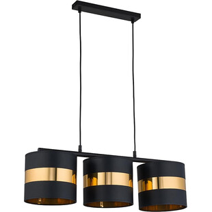 Lampa wisząca potrójna glamour Paris 70cm czarno-złota TK Lighting