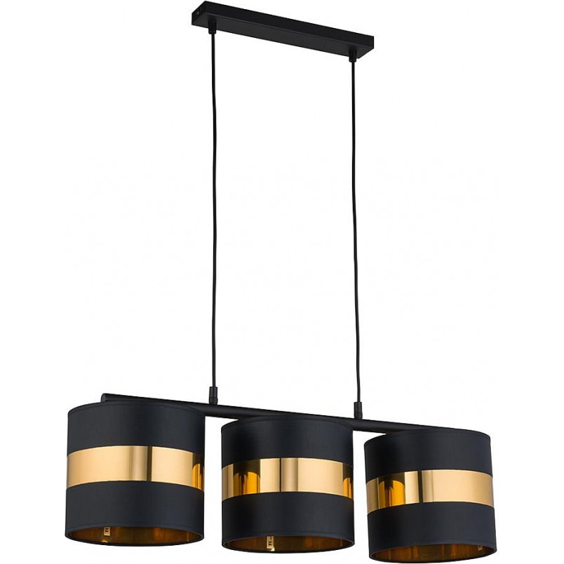 Lampa wisząca potrójna glamour Paris 70cm czarno-złota TK Lighting