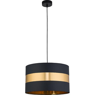 Lampa wisząca z abażurem glamour Paris 50cm czarno-złota TK Lighting