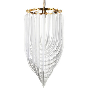 Lampa wisząca kryształowa glamour Wave 32cm przeźroczysta / złota Step Into Design