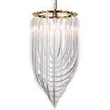 Lampa wisząca kryształowa glamour Wave 32cm przeźroczysta / złota Step Into Design