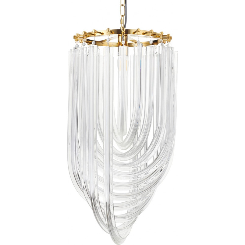 Lampa wisząca kryształowa glamour Wave 40cm przeźroczysta / złota Step Into Design