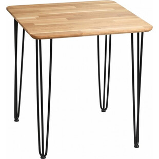 Stół drewniany kwadratowy Iron Oak 70x70cm dębowo-czarny Moon Wood