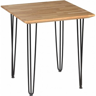 Stół drewniany kwadratowy Iron Oak 70x70cm dębowo-czarny Moon Wood