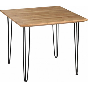 Stół drewniany kwadratowy Iron Oak 88x88cm dębowo-czarny Moon Wood