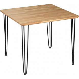 Stół drewniany kwadratowy Iron Oak 88x88cm dębowo-czarny Moon Wood