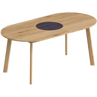 Stół drewniany owalny ze schowkiem Bón 180x90cm dąb MoonWood