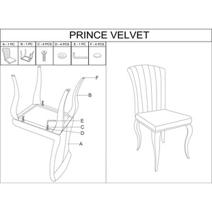 Krzesło welurowe glamour Prince czarny / chrom Signal