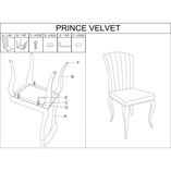 Krzesło welurowe glamour Prince czarny / chrom Signal