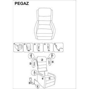 Fotel rozkładany z funkcją masażu Pegaz Velvet szary Signal
