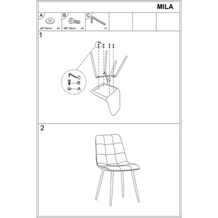 Krzesło welurowe pikowane Mila Velvet brązowe Signal