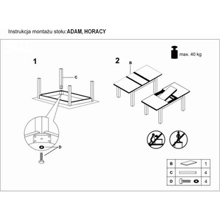 Stół rozkładany loft Horacy 125x75cm dąb artisan / czarny Signal