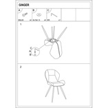 Krzesło welurowe Ginger Velvet szary / czarny Signal