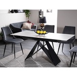 Stół rozkładany nowoczesny Westin SG 120x80cm biały marmur / czarny mat Signal