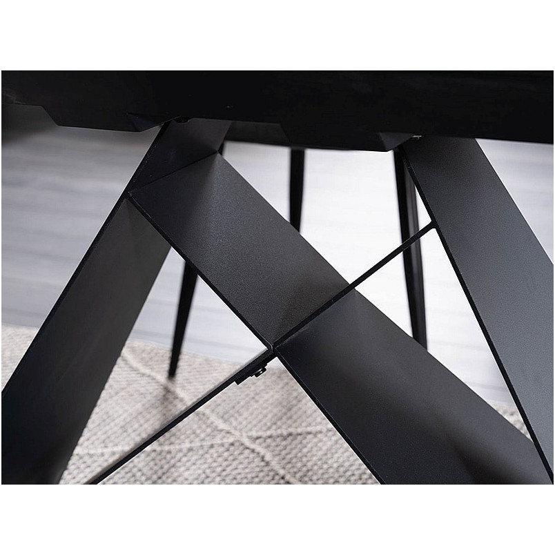Stół rozkładany nowoczesny Westin SG 120x80cm biały marmur / czarny mat Signal