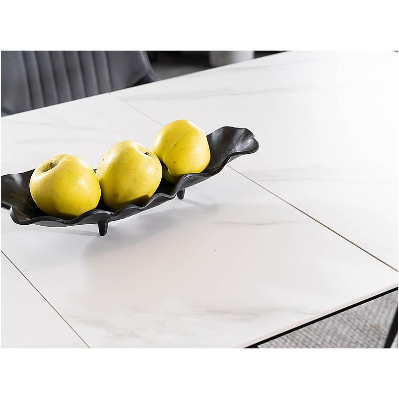 Stół rozkładany nowoczesny Westin SG 120x80cm biały marmur / czarny mat Signal