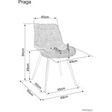 Krzesło sztruksowe pikowane Praga curry / czarny Signal