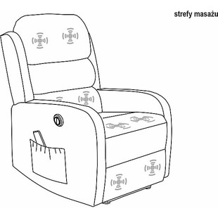 Fotel rozkładany z funkcją masażu Pegaz Velvet szary Signal