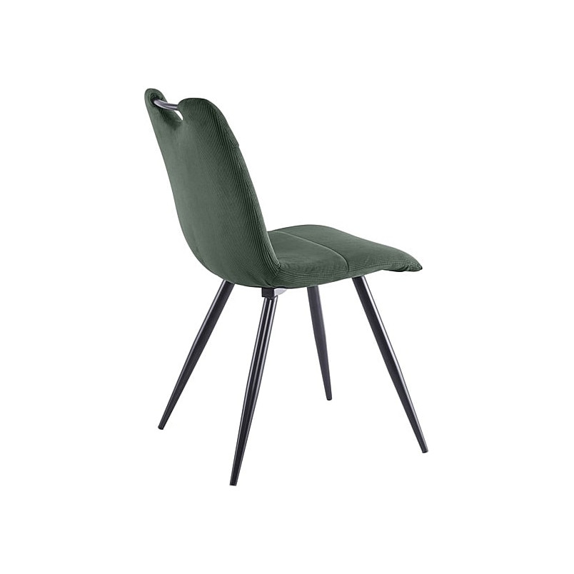 Krzesło tapicerowane sztruksowe Orfe zielony / czarny Signal