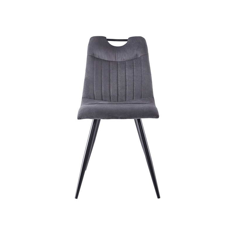 Krzesło tapicerowane sztruksowe Orfe szary / czarny Signal