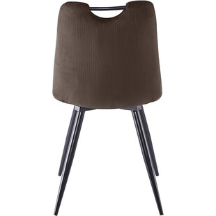 Krzesło tapicerowane sztruksowe Orfe brązowy / czarny Signal