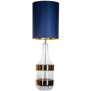 Lampa stołowa szklana z abażurem Biaritz niebieski / przeźroczysty 4Concept
