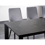 Stół rozkładany szklany Metropol 120x80cm czarny efekt marmuru Signal