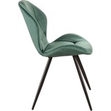 Krzesło welurowe Ginger Velvet zielony / czarny Signal