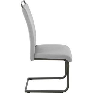 Krzesło welurowe na płozach H441 szary / czarny Signal