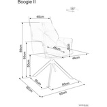 Krzesło welurowe fotelowe Boogie Velvet szary / czarny Bluvel 14 Signal