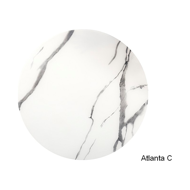Zestaw stolików okrągłych Atlanta C biały marmur / czarny mat Signal