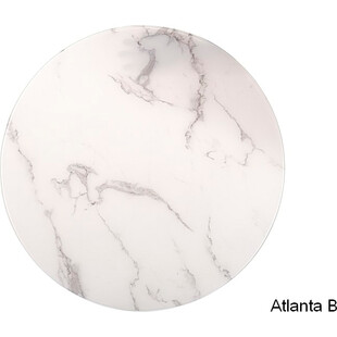 Zestaw stolików okrągłych Atlanta B biały marmur / chrom Signal