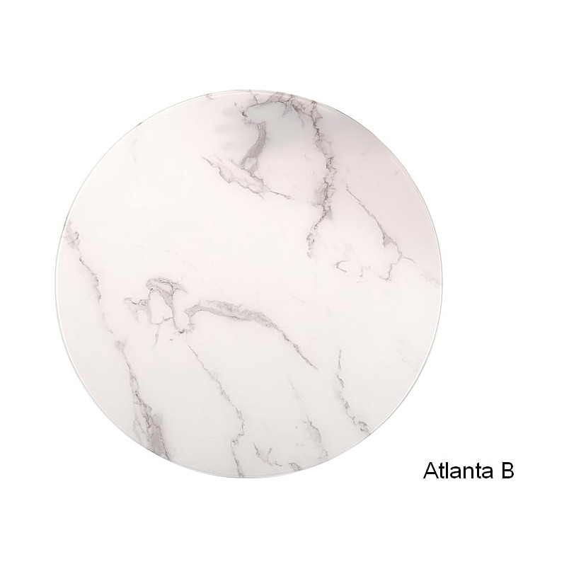 Zestaw stolików okrągłych Atlanta B biały marmur / chrom Signal