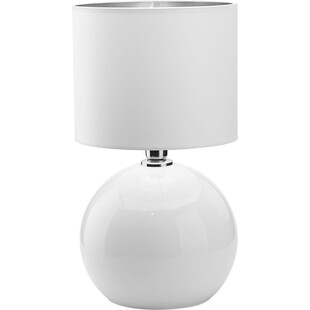 Lampa stołowa szklana z abażurem Palla Small biało-srebrna marki TK Lighting