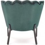 Fotel welurowy "muszelka" Angelo ciemny zielony / czarny Halmar