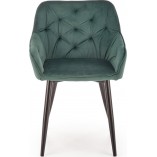 Krzesło welurowe fotelowe K487 zielone Halmar