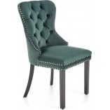 Krzesło pikowane z kołatką Miya Velvet zielone Halmar