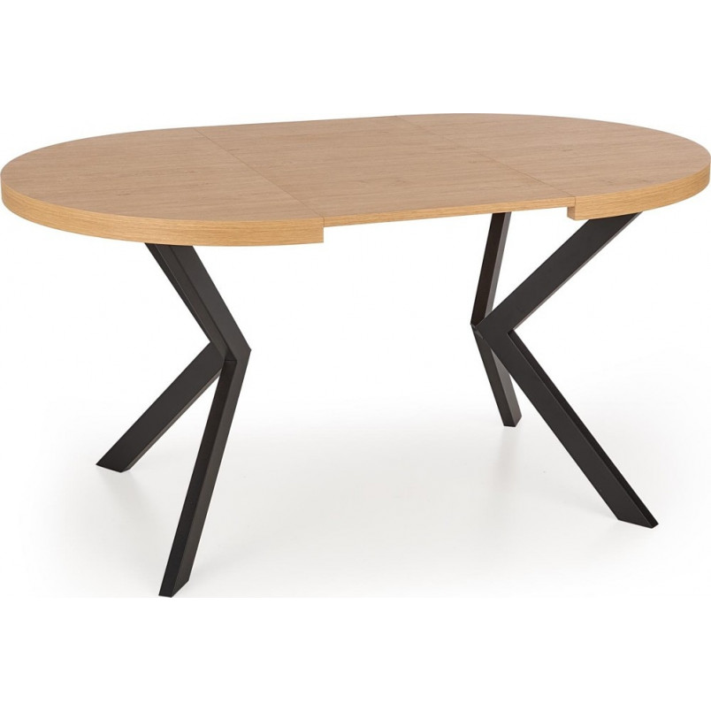 Stół okrągły rozkładany loft Peroni 100cm dąb złoty / czarny Halmar