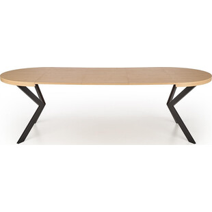 Stół okrągły rozkładany loft Peroni 100cm dąb złoty / czarny Halmar
