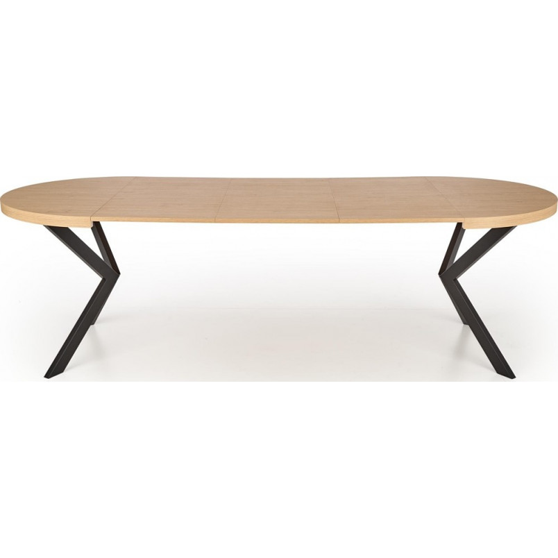 Stół okrągły rozkładany loft Peroni 100cm dąb złoty / czarny Halmar