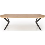 Stół okrągły rozkładany loft Peroni 100cm dąb złoty / czarny Halmar