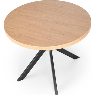 Stół okrągły rozkładany loft Peroni 100cm dąb złoty / czarny Halmar