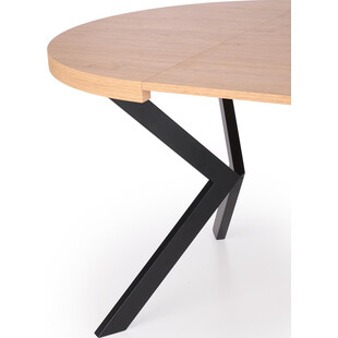Stół okrągły rozkładany loft Peroni 100cm dąb złoty / czarny Halmar